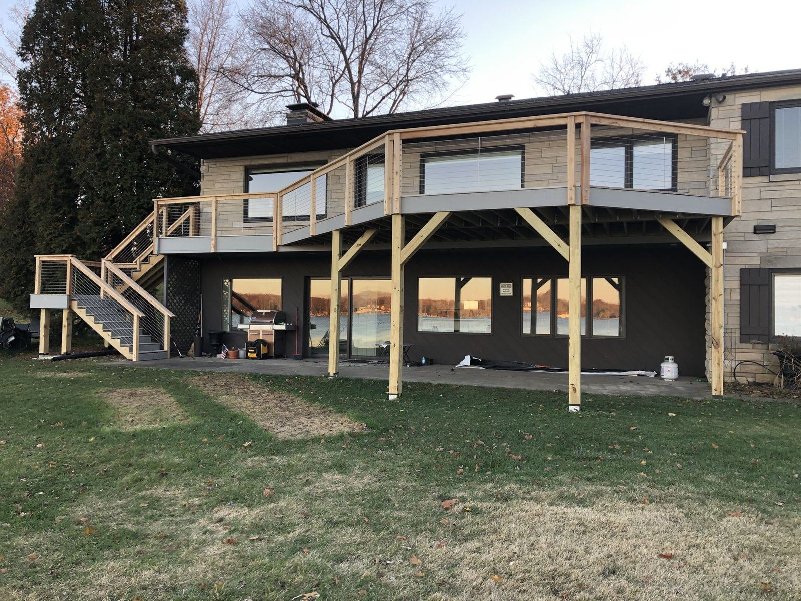 Custom home deck and addition on Kosciusko County lakefront by DK Dynamics