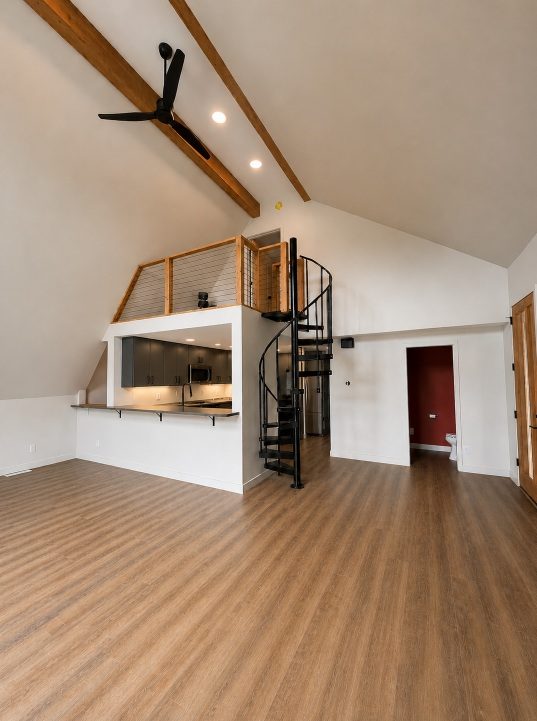 LeSalle whole-home renovation after, Winona Lake — vaulted great room