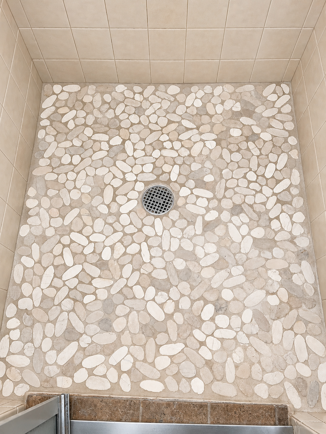 Custom shower floor tile installation in Winona Lake